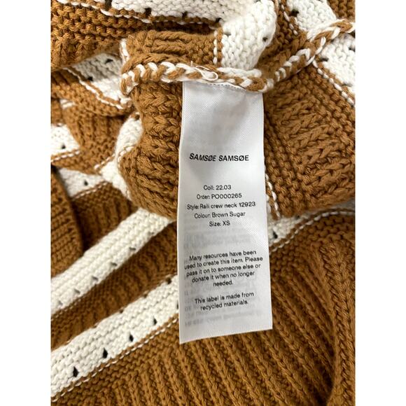 Samsoe Samsoe Raili Crew Neck Oversized Chunky Striped Pullover Sweater - Picture 4 of 7